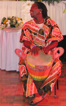 Master Drummer Sibo in Traditional African Dress