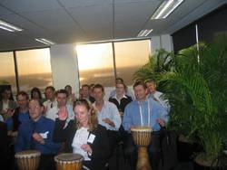 crittendens client christmas party with drum cafe sydney