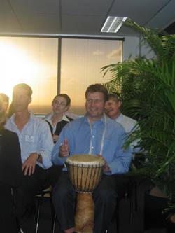crittendens client christmas party with drum cafe sydney